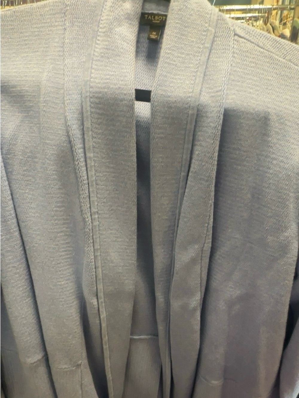 Talbots 1X Light Blue Open Front Knit Cardigan | Pockets | Soft Layering Piece - Picture 4 of 4